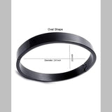 Surgical Stainless Steel Matte Black Oval Macho Kada Bracelet For Men