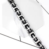 3D Cross Biker Black Silver Surgical Stainless Steel Bracelet For Men