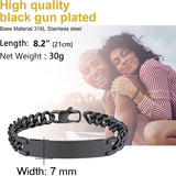 Engrave Letter Name Stainless Steel Chain Id  Bracelet for Men