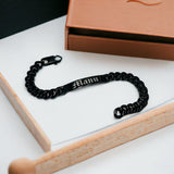 Engrave Letter Name Stainless Steel Chain Id  Bracelet for Men