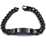 Engrave Letter Name Stainless Steel Chain Id  Bracelet for Men