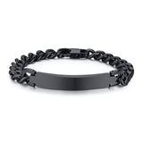 Engrave Letter Name Stainless Steel Chain Id  Bracelet for Men