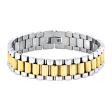 316L Surgical Stainless Steel 22K Gold Rhodium Bracelet For Men