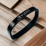 8mm Square Personalized Engraved Stainless Steel Openable Kada Bangle Men