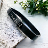 8mm Square Personalized Engraved Stainless Steel Openable Kada Bangle Men