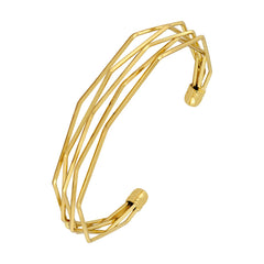 Designer Wavy Wire 18K Gold Brass Cuff Kada Bangle Bracelet For Women