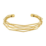 Designer Wavy Wire 18K Gold Brass Cuff Kada Bangle Bracelet For Women