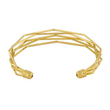 Designer Wavy Wire 18K Gold Brass Cuff Kada Bangle Bracelet For Women