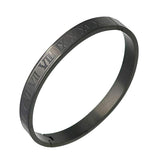 Roman Black Stainless Steel Bangle Kada Bracelet Men