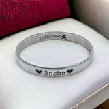 8mm Customized Personalised Laser Engraved Stainless Steel Gold Openable Bangle Cuff Kada For Men