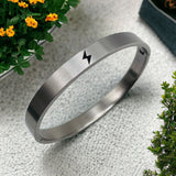 8mm Customized Personalised Laser Engraved Stainless Steel Gold Openable Bangle Cuff Kada For Men