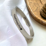 8mm Customized Personalised Laser Engraved Stainless Steel Gold Openable Bangle Cuff Kada For Men