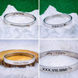 8mm Customized Personalised Laser Engraved Stainless Steel Gold Openable Bangle Cuff Kada For Men