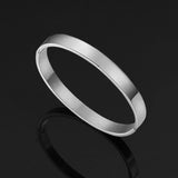 Classic Glossy Stainless Steel Silver Openable Bangle Bracelet Men