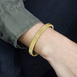 Slim Mesh 18K Gold Stainless Steel Cuff Kada Bangle Bracelet For Men