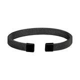 Slim Mesh Black 316L Stainless Steel Cuff Kada Bangle Bracelet For Men