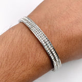 Stainless Steel Cz American Diamond Bangle Cuff Kada Bracelet Men