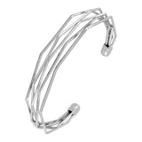 Stylish Designer Wavy Wire Brass Cuff Kada Bangle Bracelet For Women