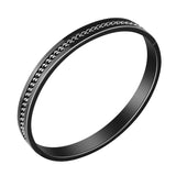 Designer Curb Silver Black Stainless Steel Kada Bangle Bracelet Men