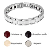 White Ceramic Silver 316L Stainless Steel Magnetic Bracelet For Men