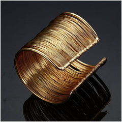 Party Statement Mesh 18K Gold Cuff Kada Bangle Bracelet For Women