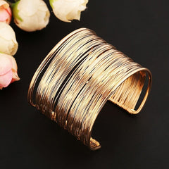 Party Statement Mesh 18K Gold Cuff Kada Bangle Bracelet For Women