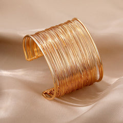 Party Statement Mesh 18K Gold Cuff Kada Bangle Bracelet For Women