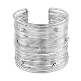 Party Statement Mesh Silver Cz Cuff Kada Bangle Bracelet Girls Women