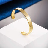 8mm Stainless Steel Letter Engraved Silver Bangle Cuff