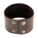 Strand Biker Punk Funky Handcrafted Brown Leather Wrist Band Bracelet