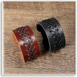 Braided Biker Punk Funky Black Leather Wrist Band Bracelet Men