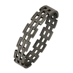 Stylish Italian Black 316L Stainless Steel Openable Kada Bracelet Men