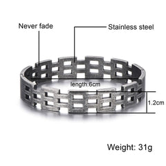 Stylish Italian Black 316L Stainless Steel Openable Kada Bracelet Men
