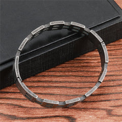 Stylish Italian Black 316L Stainless Steel Openable Kada Bracelet Men