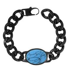 Salman Khan Curb Black Turquoise Black Stainless Steel Bracelet Men