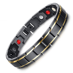Titanium Black Gold Magnet Health Care Therapy Bio Energy Bracelet