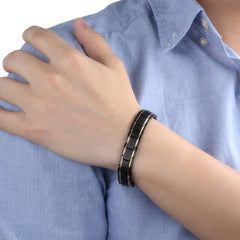 Titanium Black Gold Magnet Health Care Therapy Bio Energy Bracelet