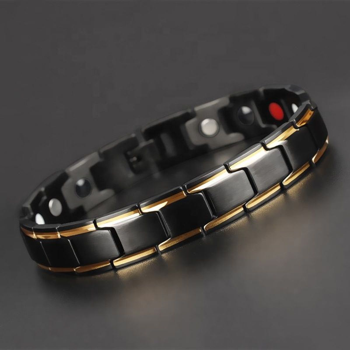 Titanium Black Gold Magnet Health Care Therapy Bio Energy Bracelet