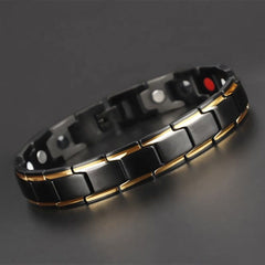 Titanium Black Gold Magnet Health Care Therapy Bio Energy Bracelet