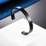 8mm Stainless Steel Letter Engraved Silver Bangle Cuff