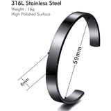 8mm Stainless Steel Letter Engraved Silver Bangle Cuff