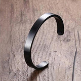 8mm Stainless Steel Letter Engraved Silver Bangle Cuff