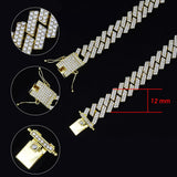 Curb Cuban Hip Hop Iced Out Links Gold Rhinestone Bracelet For Men