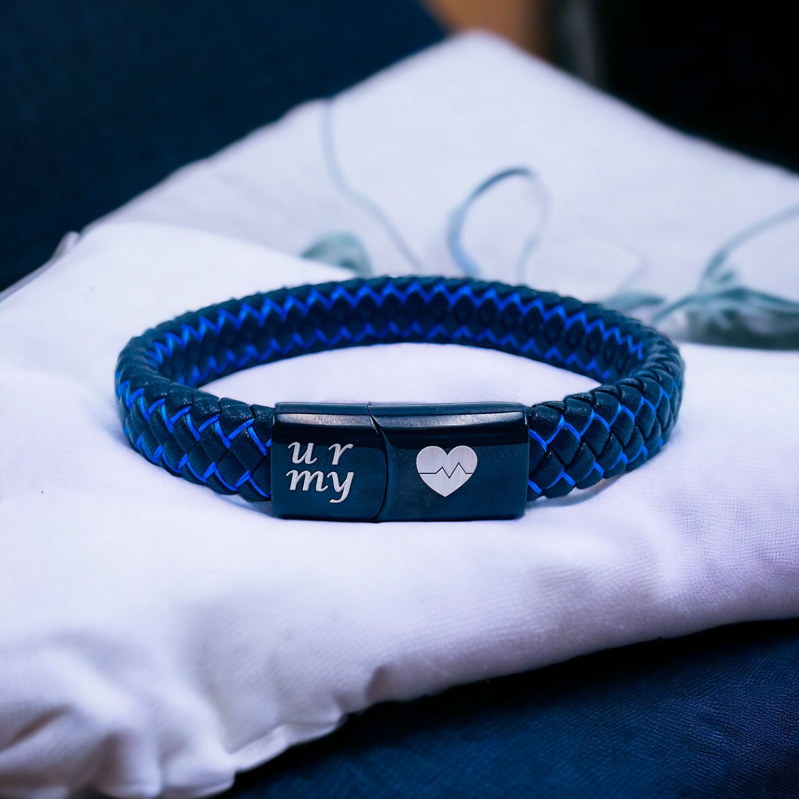 Personalized Leather Bracelet, Boyfriend Gift - Custom Men's Bracelet -  Nadin Art Design - Personalized Jewelry
