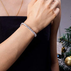 Classic Cubic Zirconia American Diamond Silver Tennis Bracelet