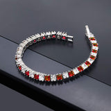 Classic Princess Cubic Zirconia Ruby Red Tennis Bracelet For Women