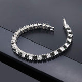 Classic Princess Cubic Zirconia Black Spinel Tennis Bracelet For Women