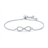 Infinity Silver Baguette Cubic Zirconia American Diamond Bracelet