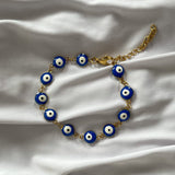 Turkish Blue Evil Eye Lucky 18K Gold Bracelet For Women