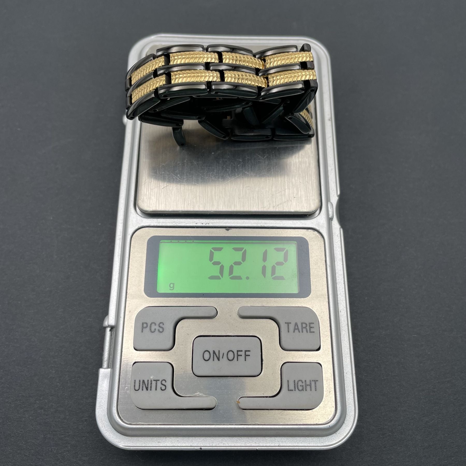 Titanium Stainless Steel Black Gold Magnet Health Therapy Bio Energy Bracelet Men
